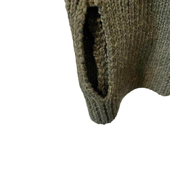 Sigrid Olsen Hunter Green Cowl Neck Sweater Size S Thumb holes popcorn knit - Picture 13 of 13
